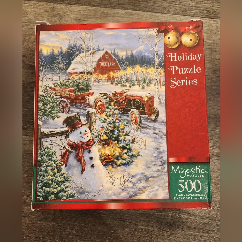 Holiday Puzzle Series - Snowman and Tractor Scene